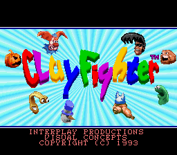 Clay Fighter (Europe) Title Screen
